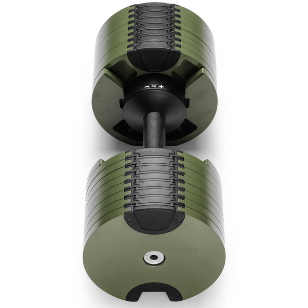 Powertrain Eon Dial-Up 36KG Adjustable Dumbbell - Green Awezingly