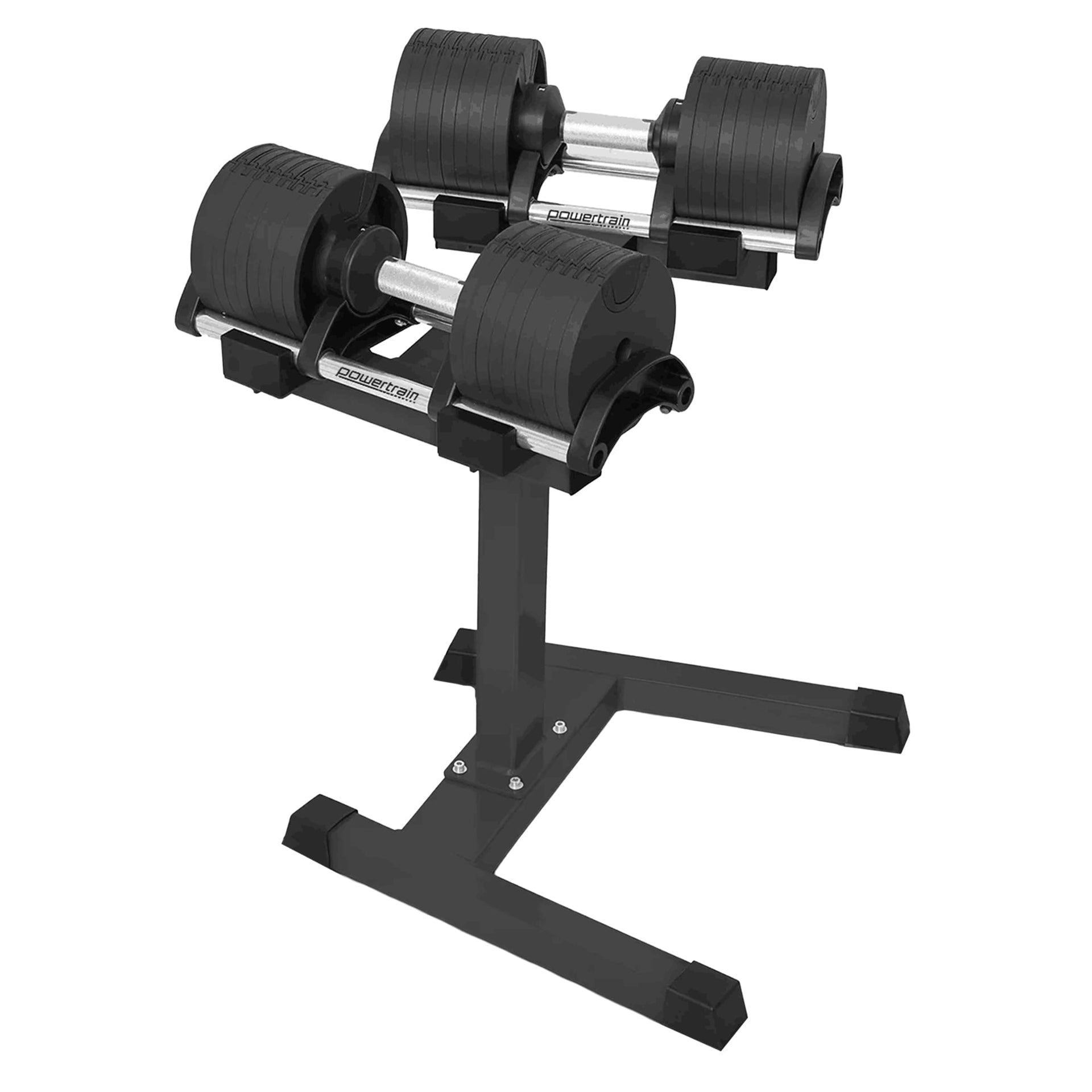 Powertrain Eon 2 X 45kg Adjustable Dumbbells W/ Stand Heavy-duty Storage Rack Home Gym 9 Strength Training Equipment Awezingly
