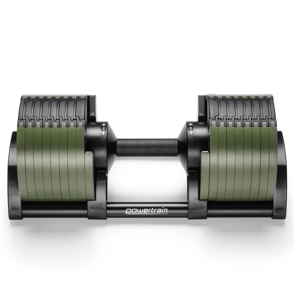 Powertrain Eon Dial-Up 45KG Adjustable Dumbbell - Green Awezingly