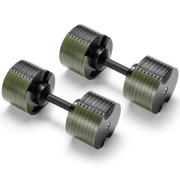Powertrain Eon Dial-Up 90KG Adjustable Dumbbells Pair - Green Awezingly
