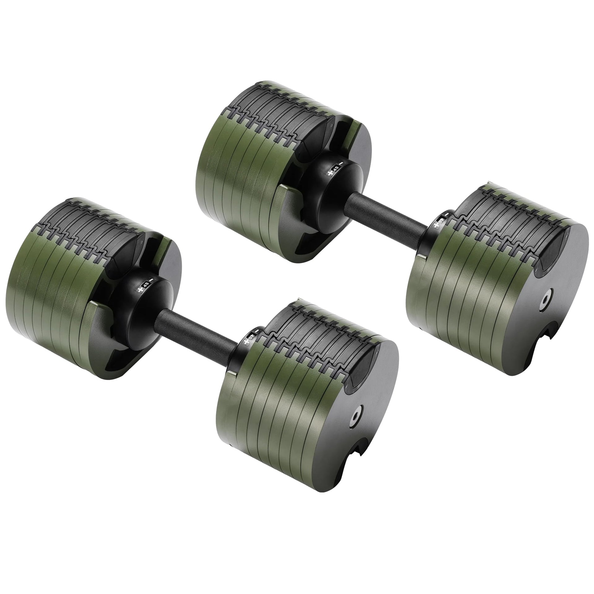 Powertrain Eon Dial-Up 90KG Adjustable Dumbbells Pair - Green Awezingly