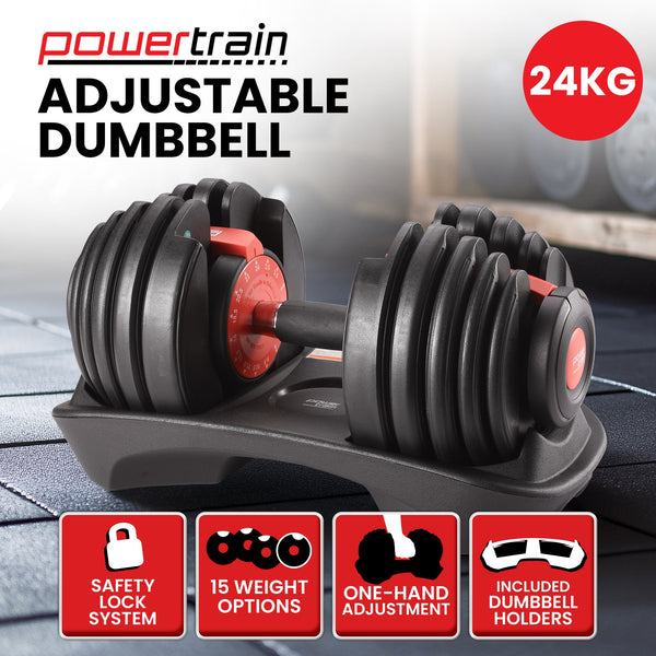 Powertrain 24kg Adjustable Dumbbell Awezingly