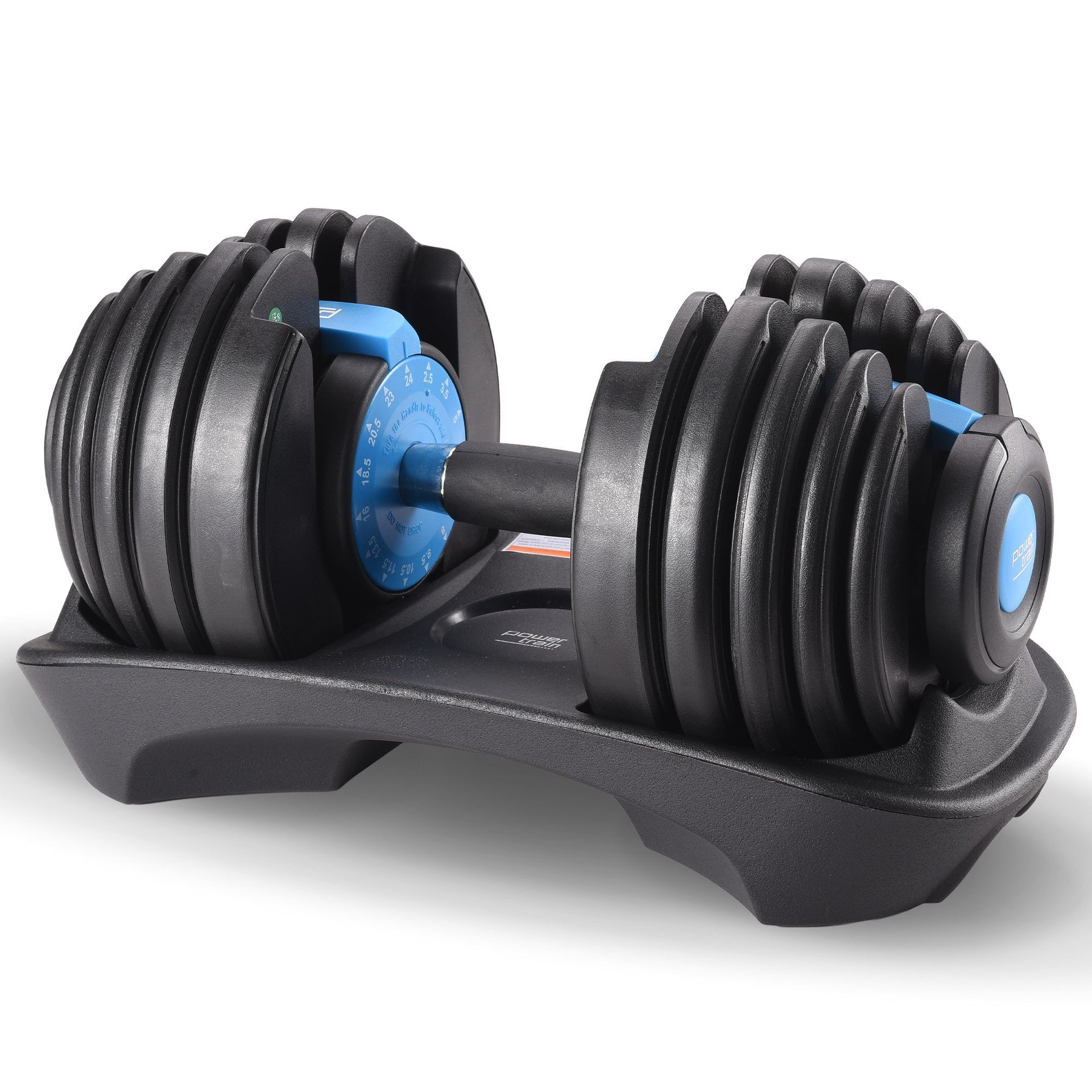 Powertrain 24KG Adjustable Home Gym Dumbbell - Blue Powertrain
