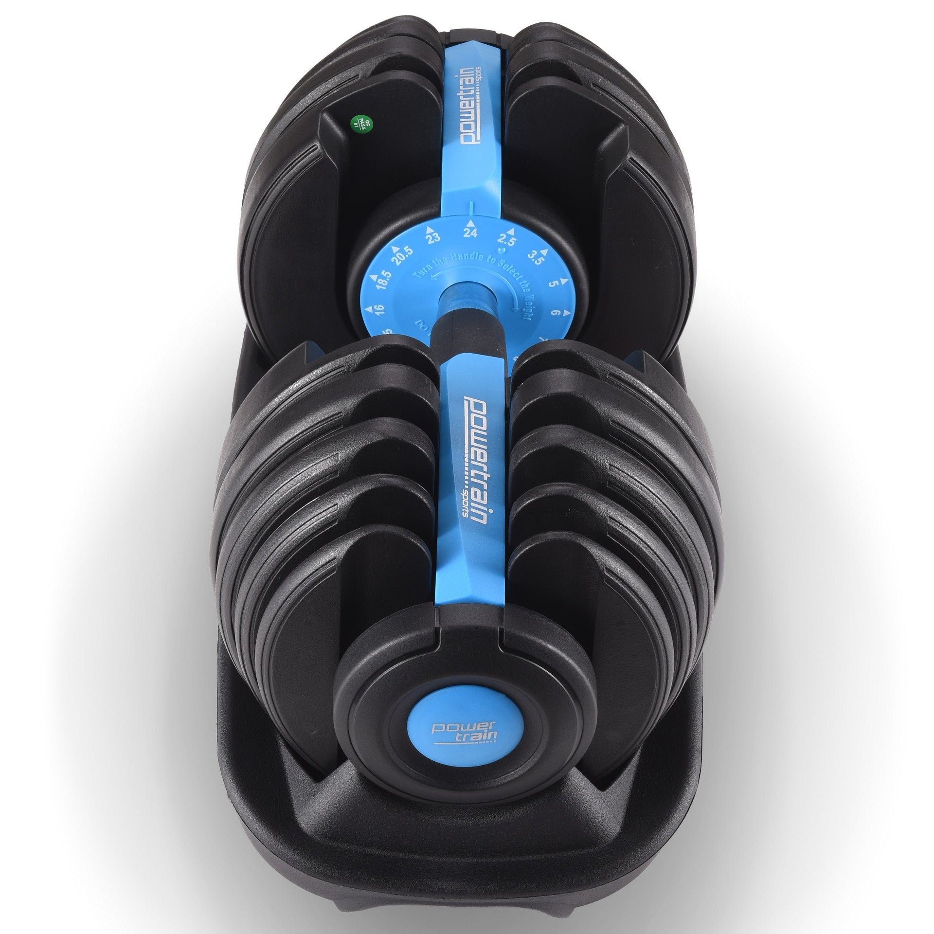 Powertrain 24KG Adjustable Home Gym Dumbbell - Blue Powertrain