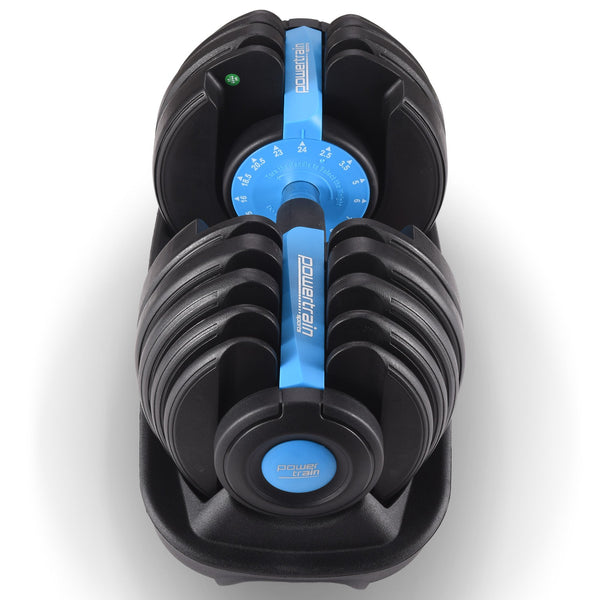 Powertrain 24KG Adjustable Home Gym Dumbbell - Blue Powertrain