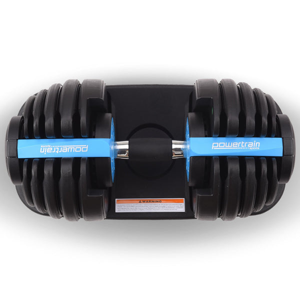 Powertrain 24KG Adjustable Home Gym Dumbbell - Blue Powertrain