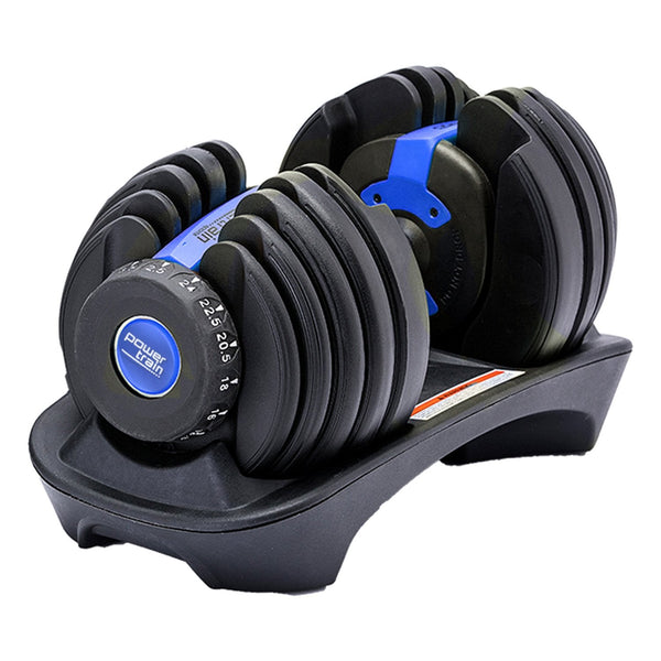 Powertrain  24KG Adjustable Home Gym Dumbbell - Blue Powertrain