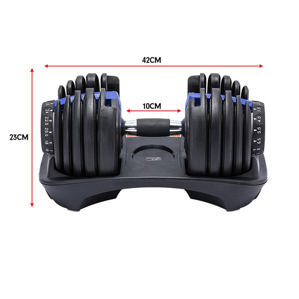 Powertrain  24KG Adjustable Home Gym Dumbbell - Blue Powertrain