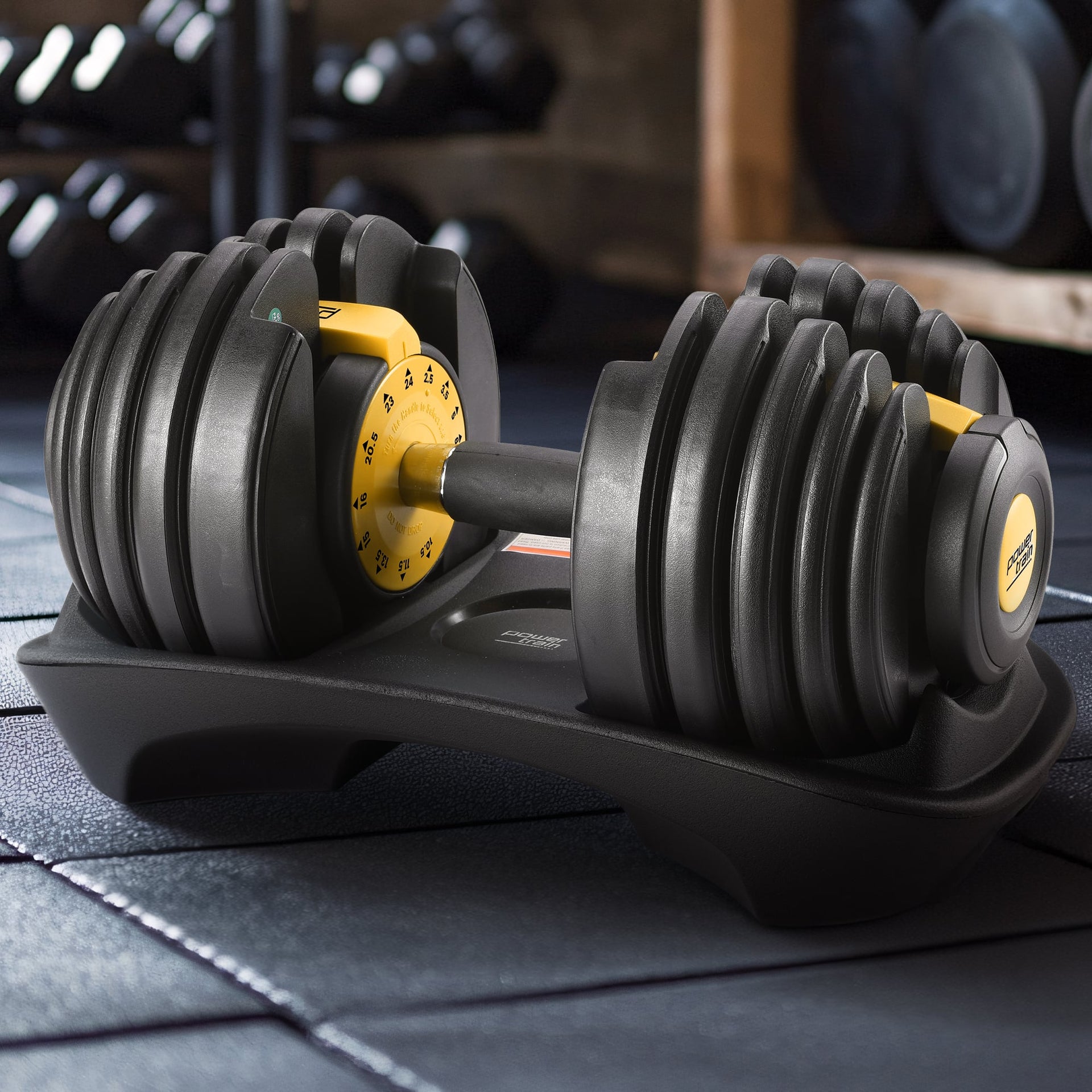 Powertrain 24KG  Adjustable Home Gym Dumbbell - Gold Powertrain