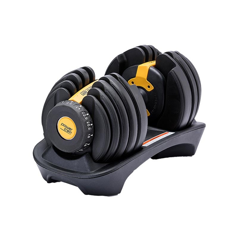 Powertrain 1x 24KG  Adjustable Home Gym Dumbbell - Gold Powertrain