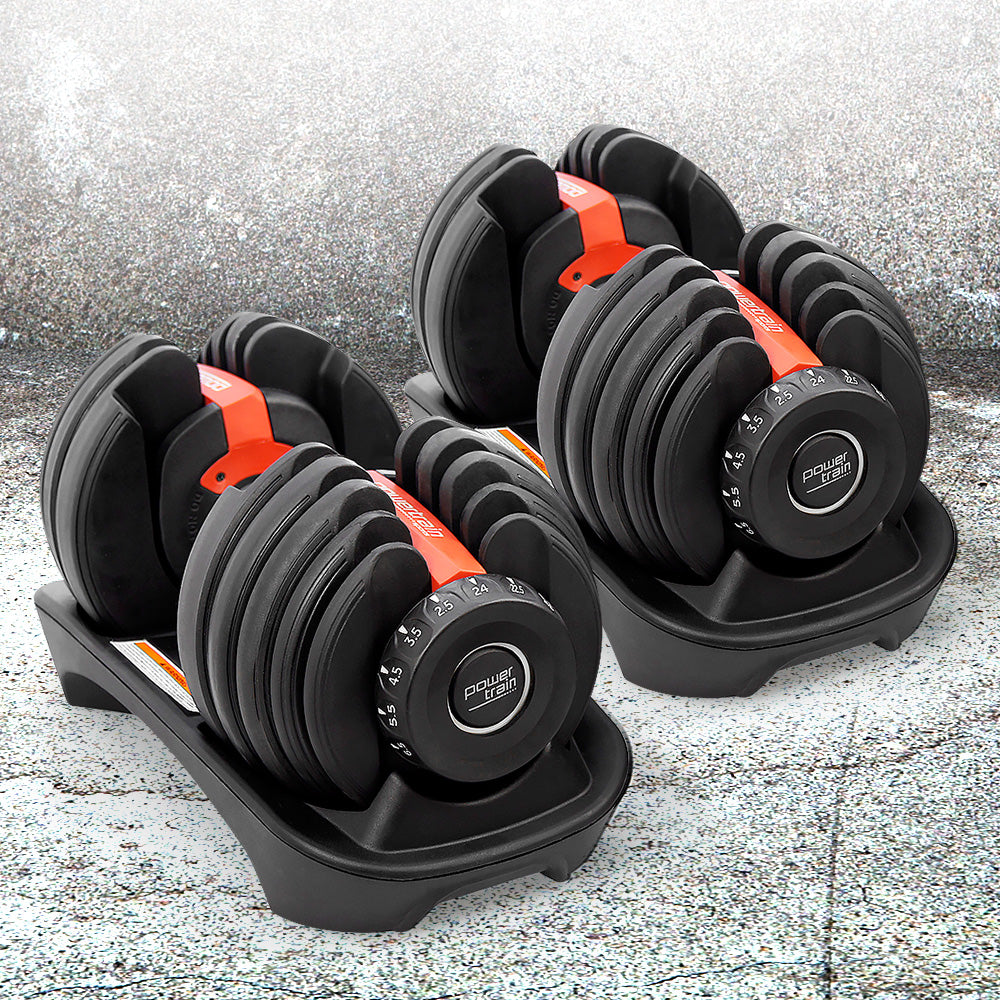 Powertrain 48k Adjustable Dumbbell Home Gym Set Powertrain