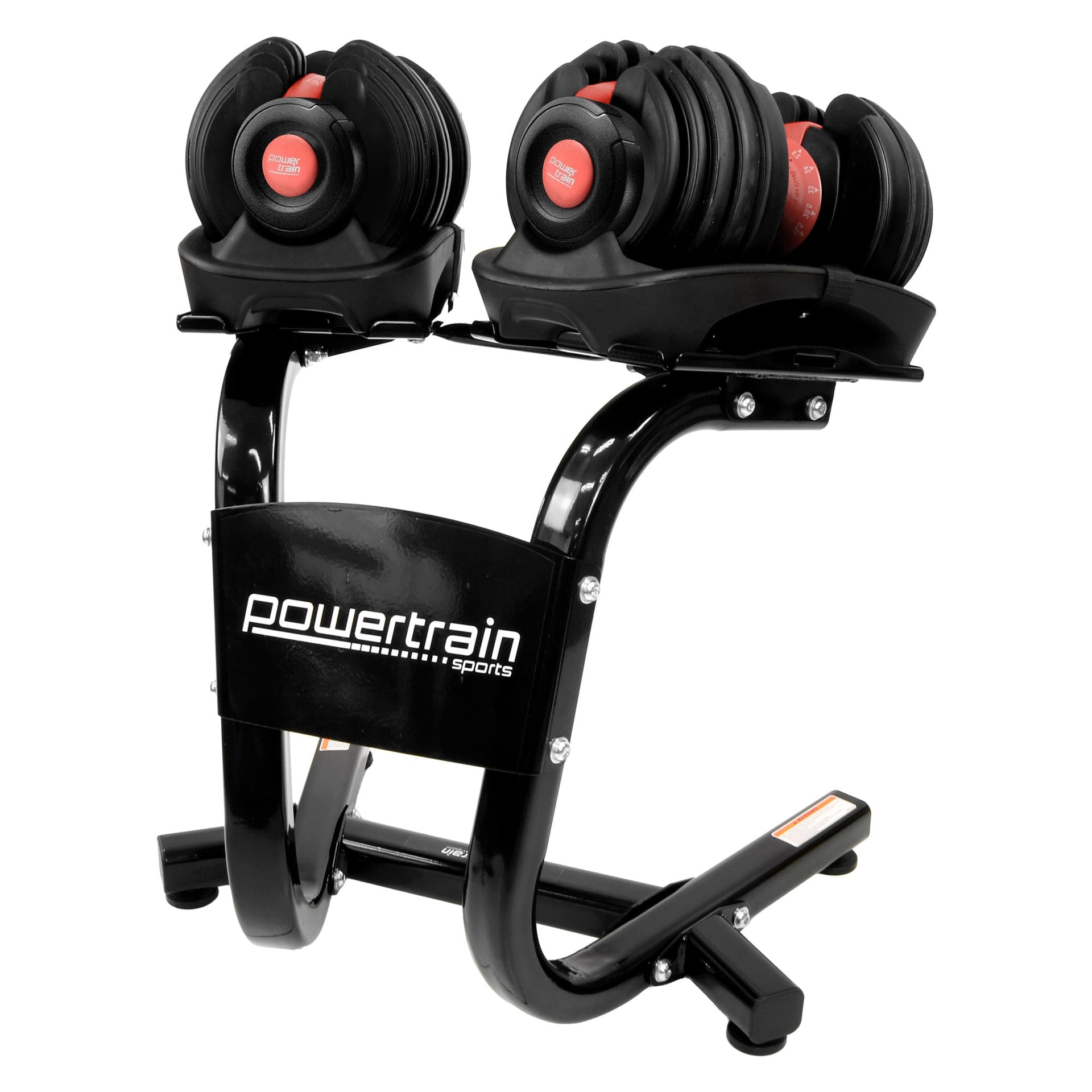 Powertrain 48kg Adjustable Dumbbells with Dumbbell Stand – Red Powertrain