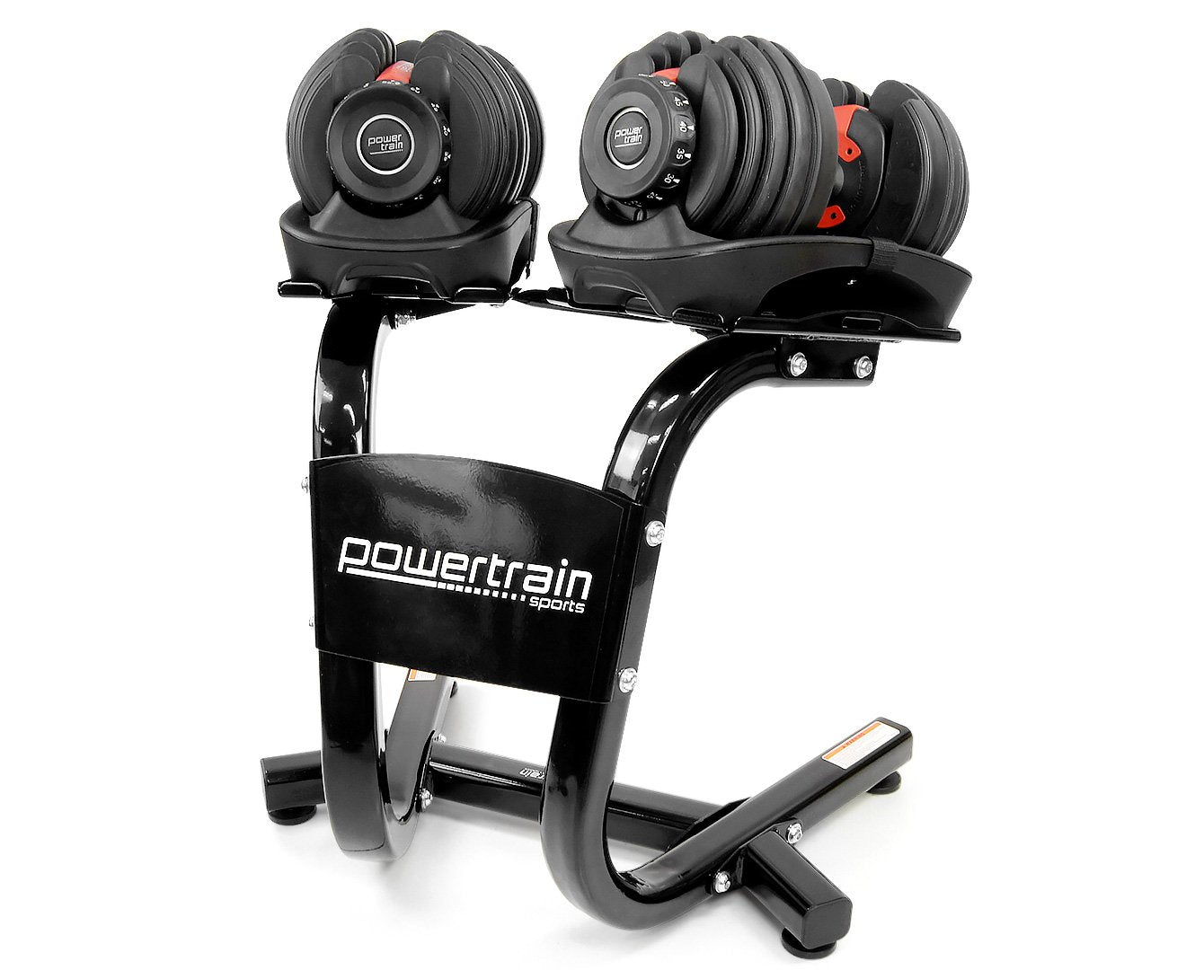 Powertrain 2x 24kg  Adjustable Dumbbells with Stand Powertrain