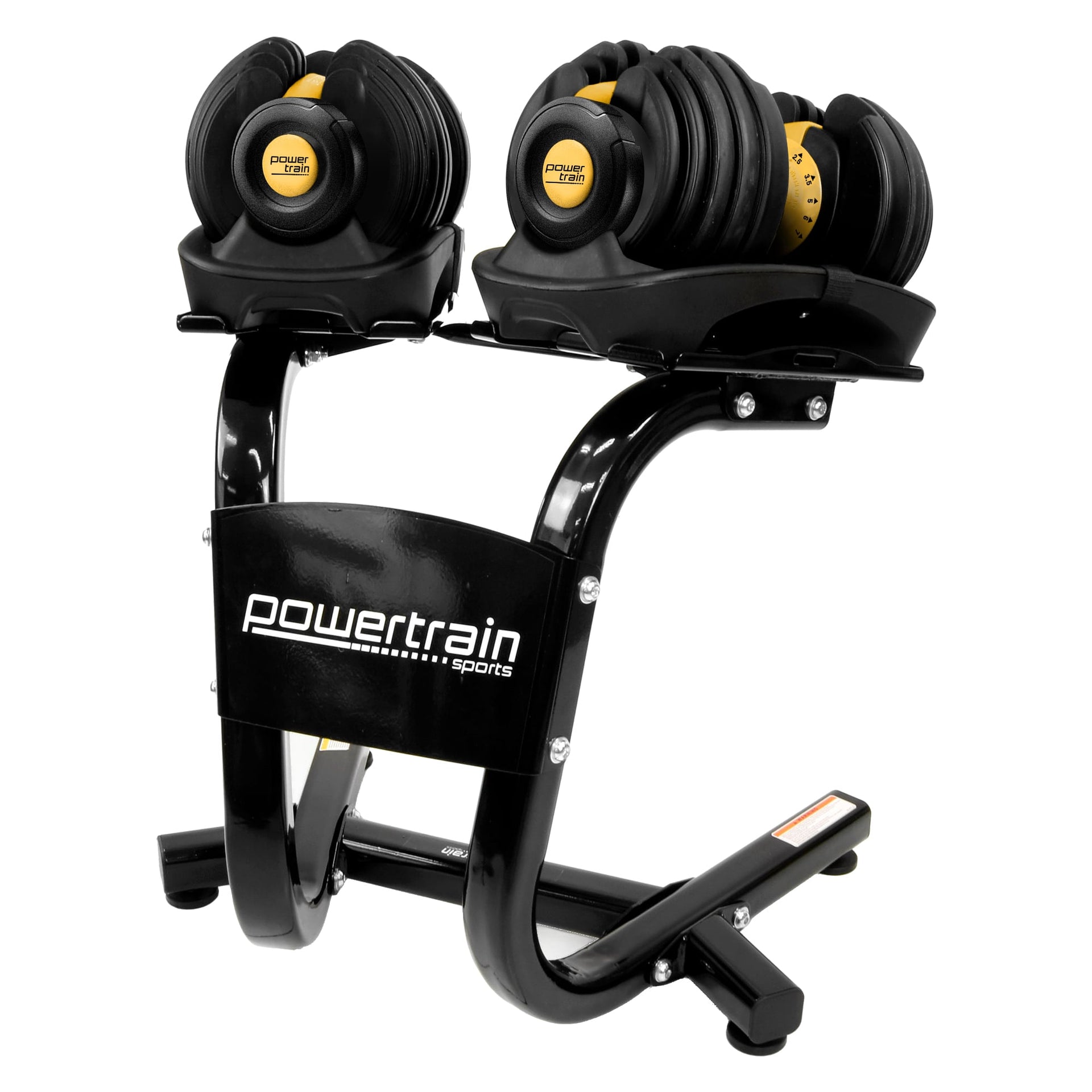 Powertrain  48KG Adjustable Dumbbell Set With Stand - Gold Awezingly