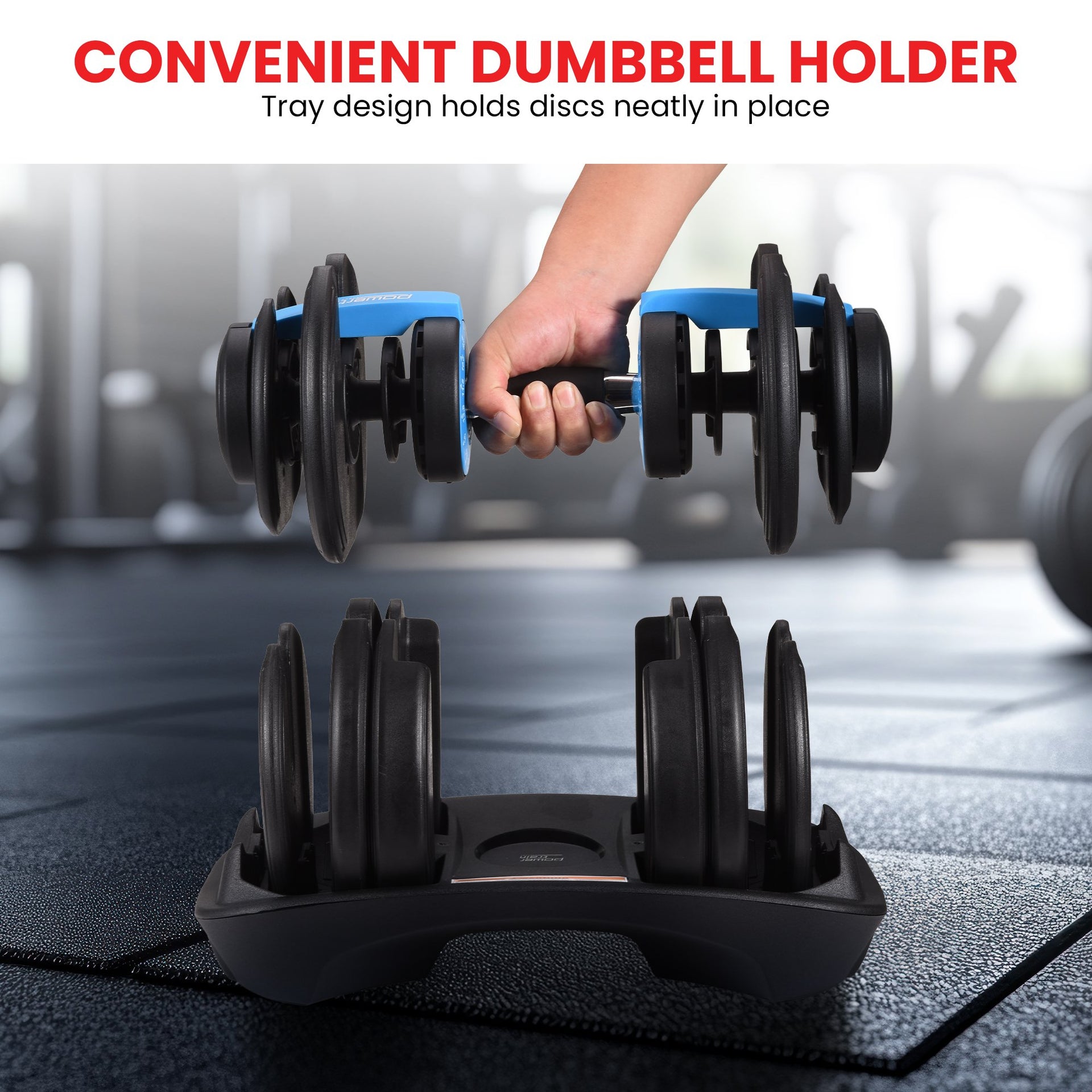 Powertrain 2x 24kg Adjustable Dumbbell Home Gym Set Awezingly