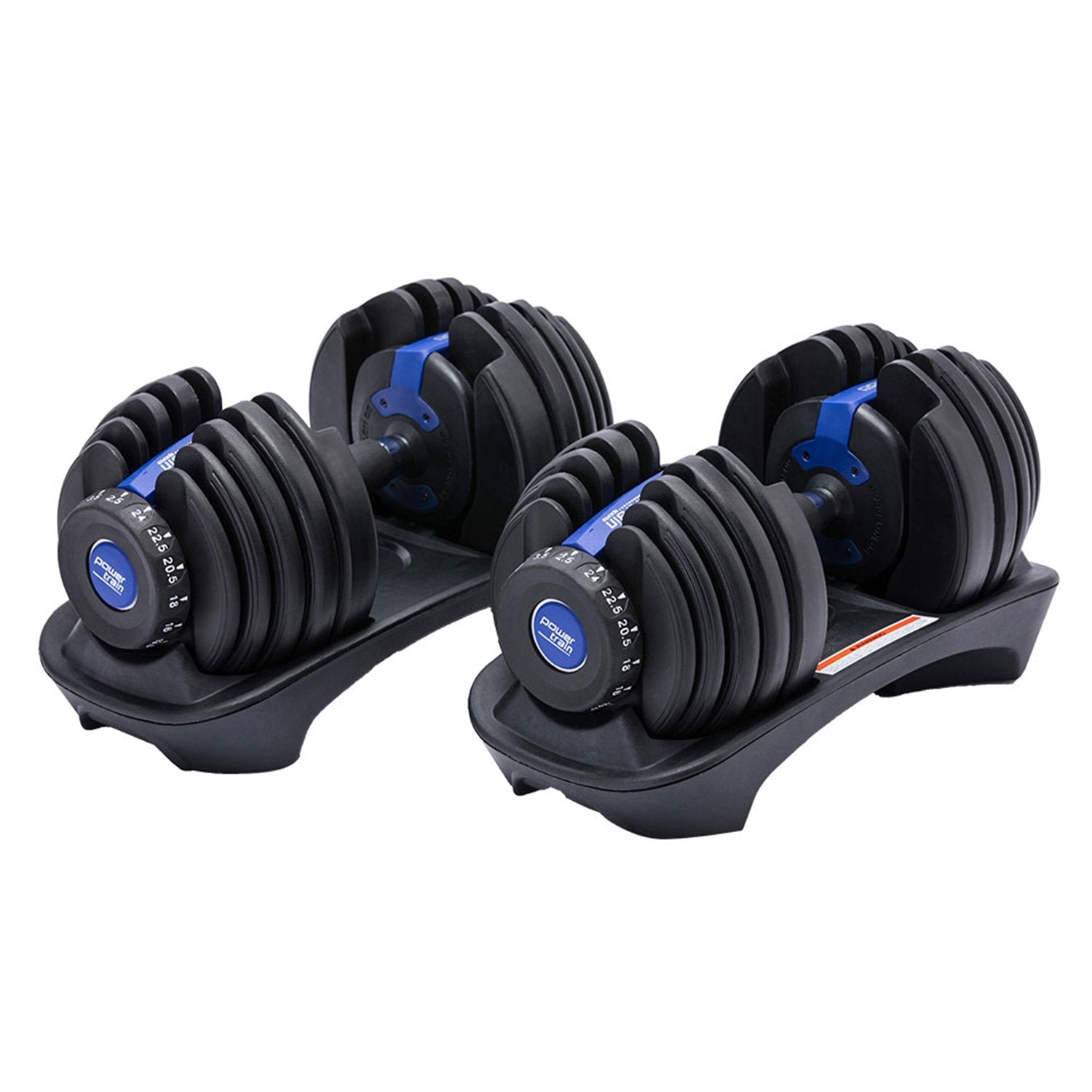 Powertrain 2x 24kg Adjustable Dumbbell Home Gym Set Powertrain