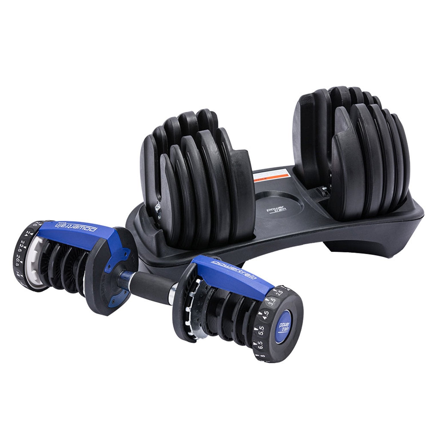 Powertrain 2x 24kg Adjustable Dumbbell Home Gym Set Powertrain