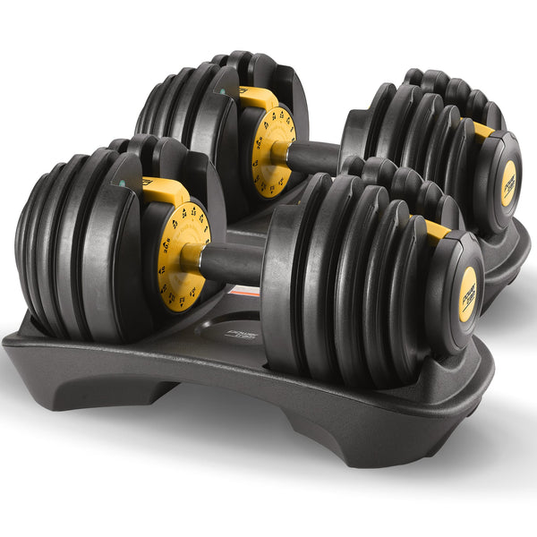 Powertrain 48kg  Adjustable Dumbbell Home Gym Set Gold Awezingly