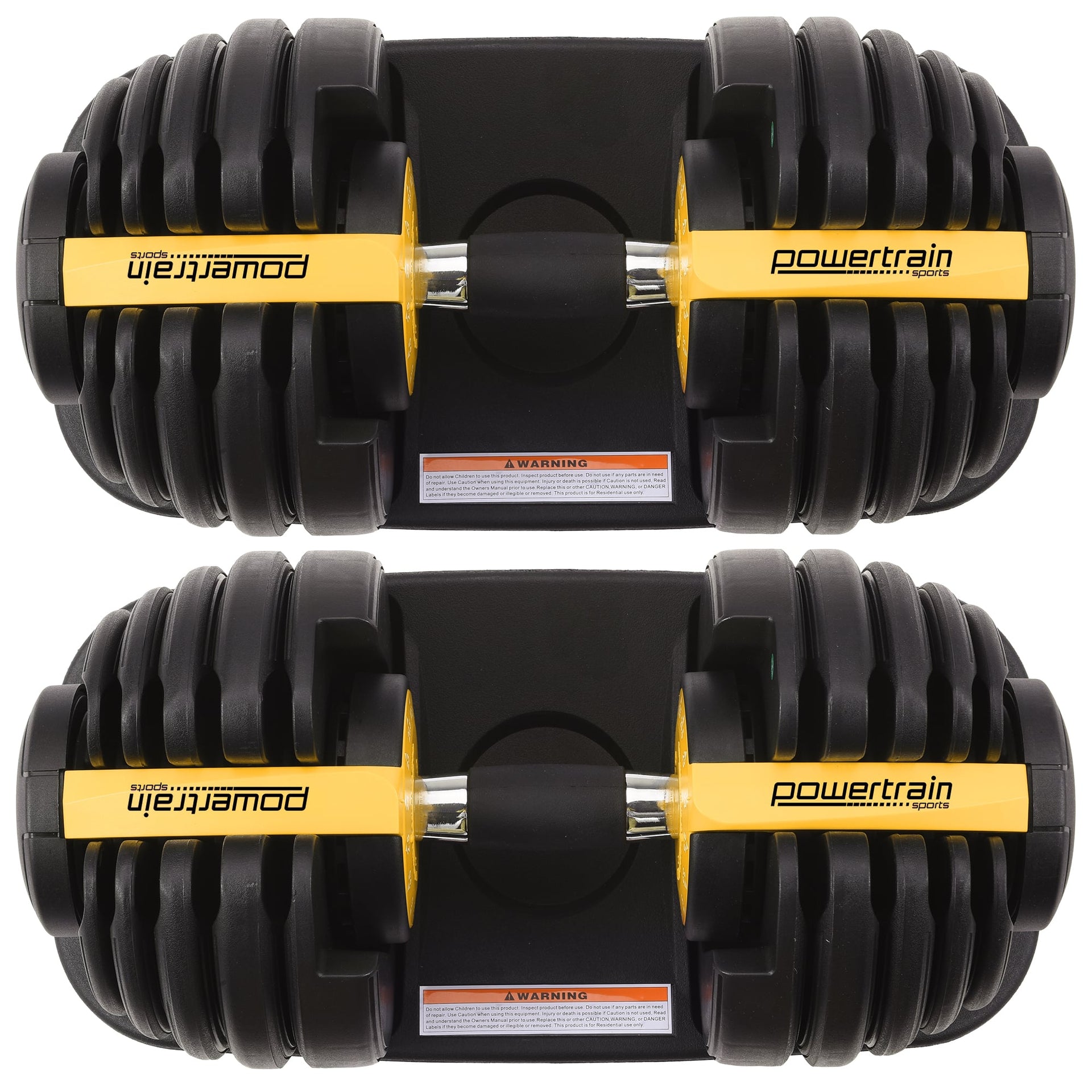 Powertrain 48kg  Adjustable Dumbbell Home Gym Set Gold Awezingly