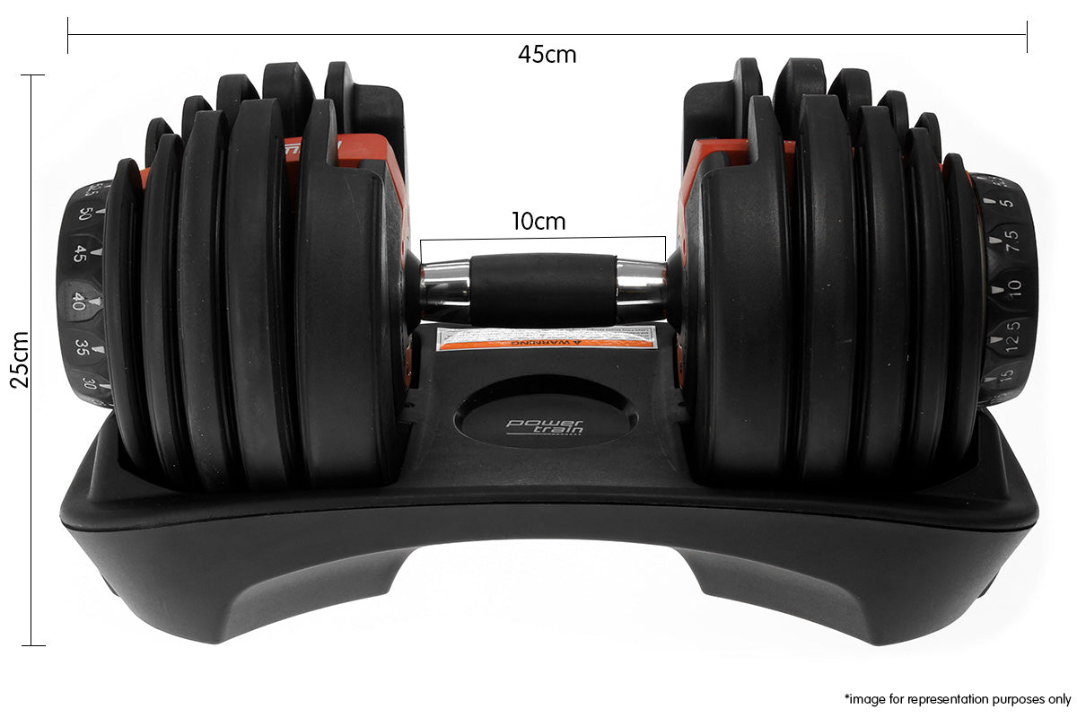 Powertrain 1x 40kg Adjustable Dumbbell Powertrain