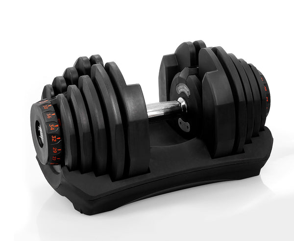 Powertrain 2x 40kg Powertrain Adjustable Dumbbells with Stand Powertrain