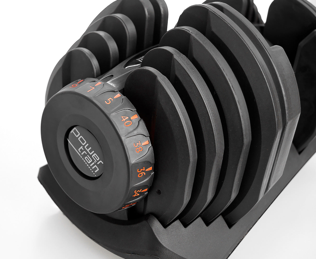 Powertrain 2x 40kg Powertrain Adjustable Dumbbells with Stand Powertrain