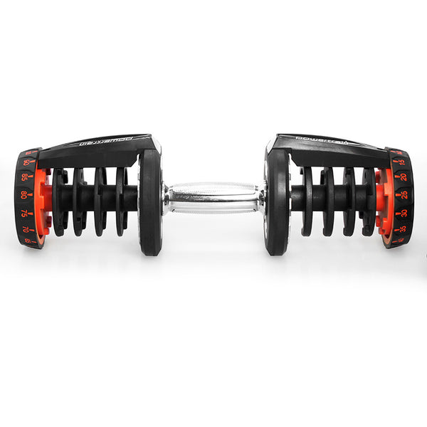 Powertrain 2x 40kg Powertrain Adjustable Dumbbells with Stand Powertrain