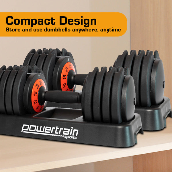Powertrain GEN2 Pro Adjustable Dumbbell Set - 50kg Powertrain