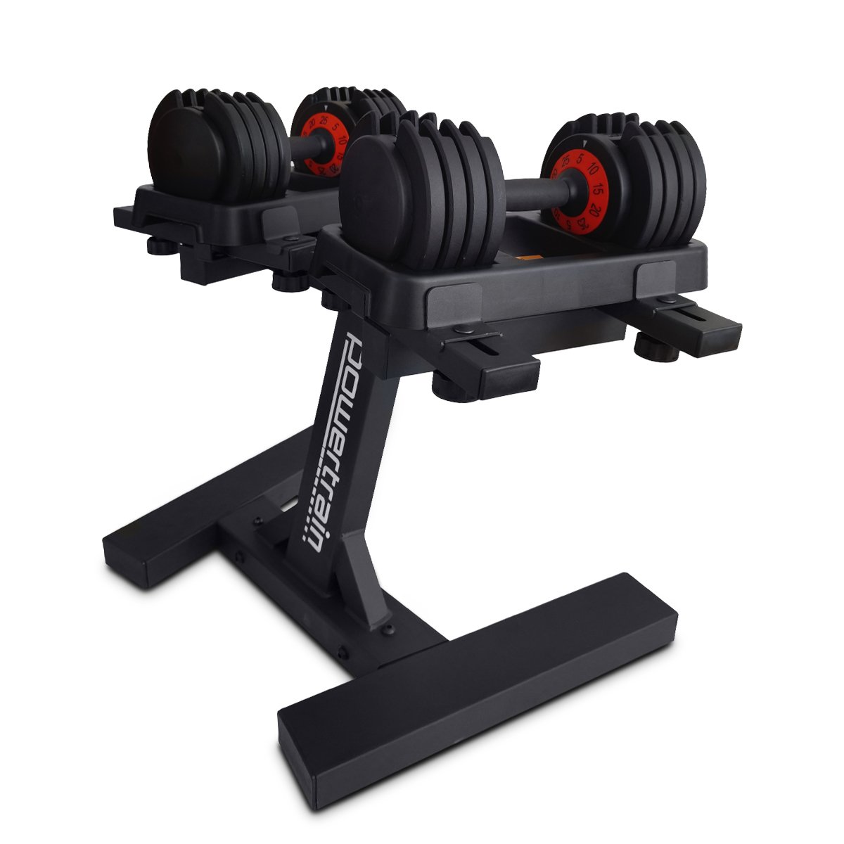 Powertrain GEN2 Pro Adjustable Dumbbell Set - 2 x 25kg (50kg) Home Gym Weights with Stand Powertrain