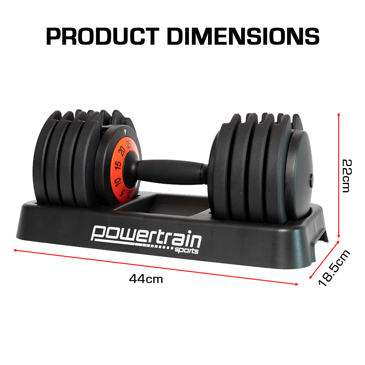 Powertrain GEN2 Pro Adjustable Dumbbell Weights- 25kg Powertrain