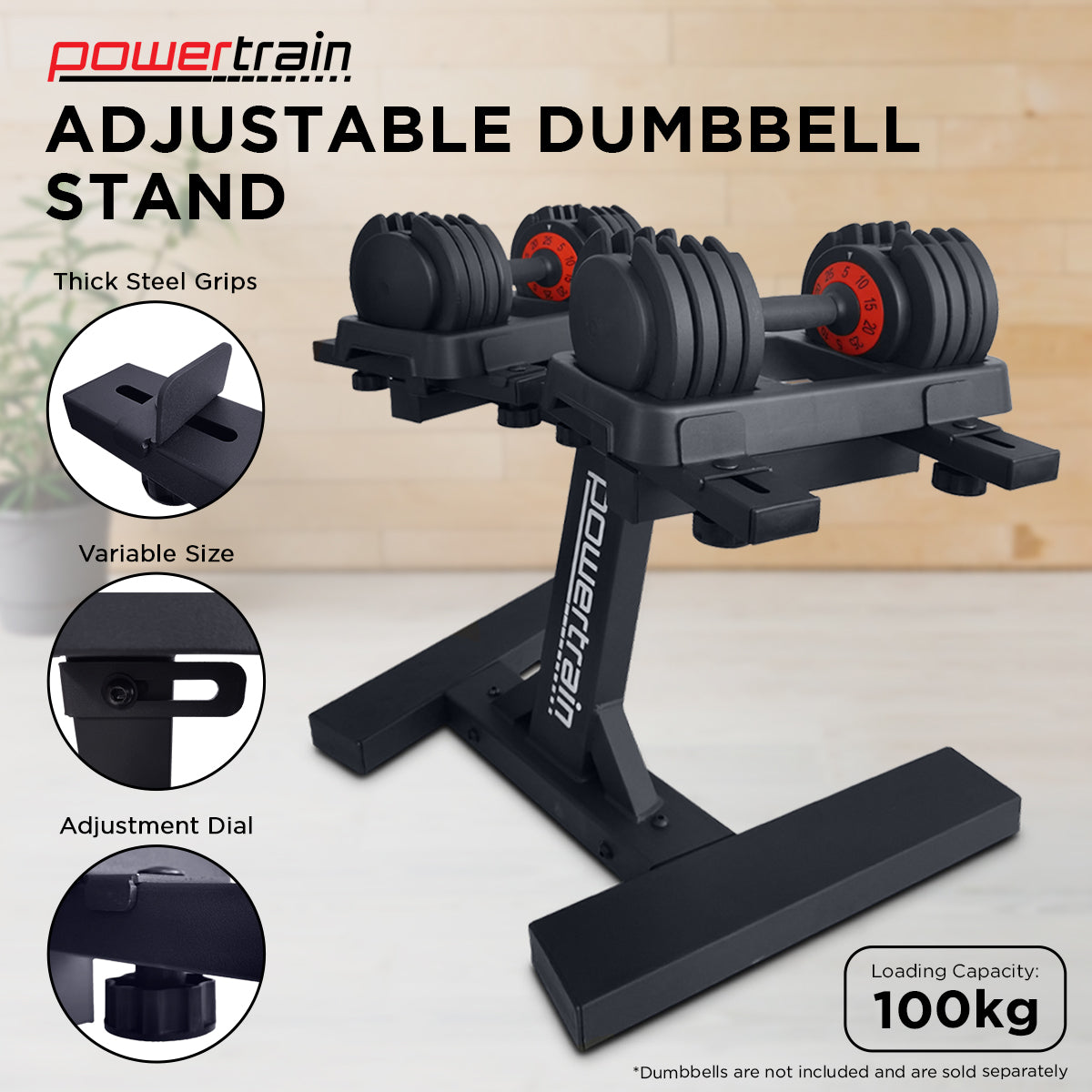 Powertrain Adjustable Dumbbell Stand GEN2 Pro Powertrain