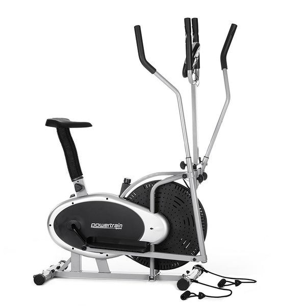 Powertrain 3-in-1 Elliptical Cross Trainer Exercise Bike with Resistance Bands Powertrain