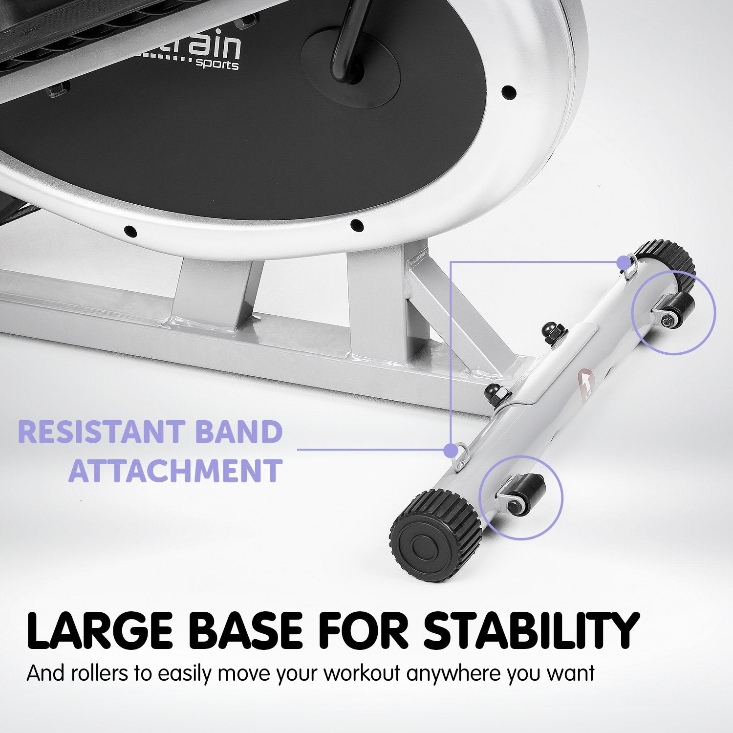 Powertrain 3-in-1 Elliptical Cross Trainer Exercise Bike with Resistance Bands Powertrain