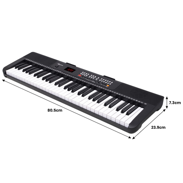 Karrera 61-Key Electronic Piano Keyboard with LED and Folding Stand in Black CHJ-SD1 Awezingly