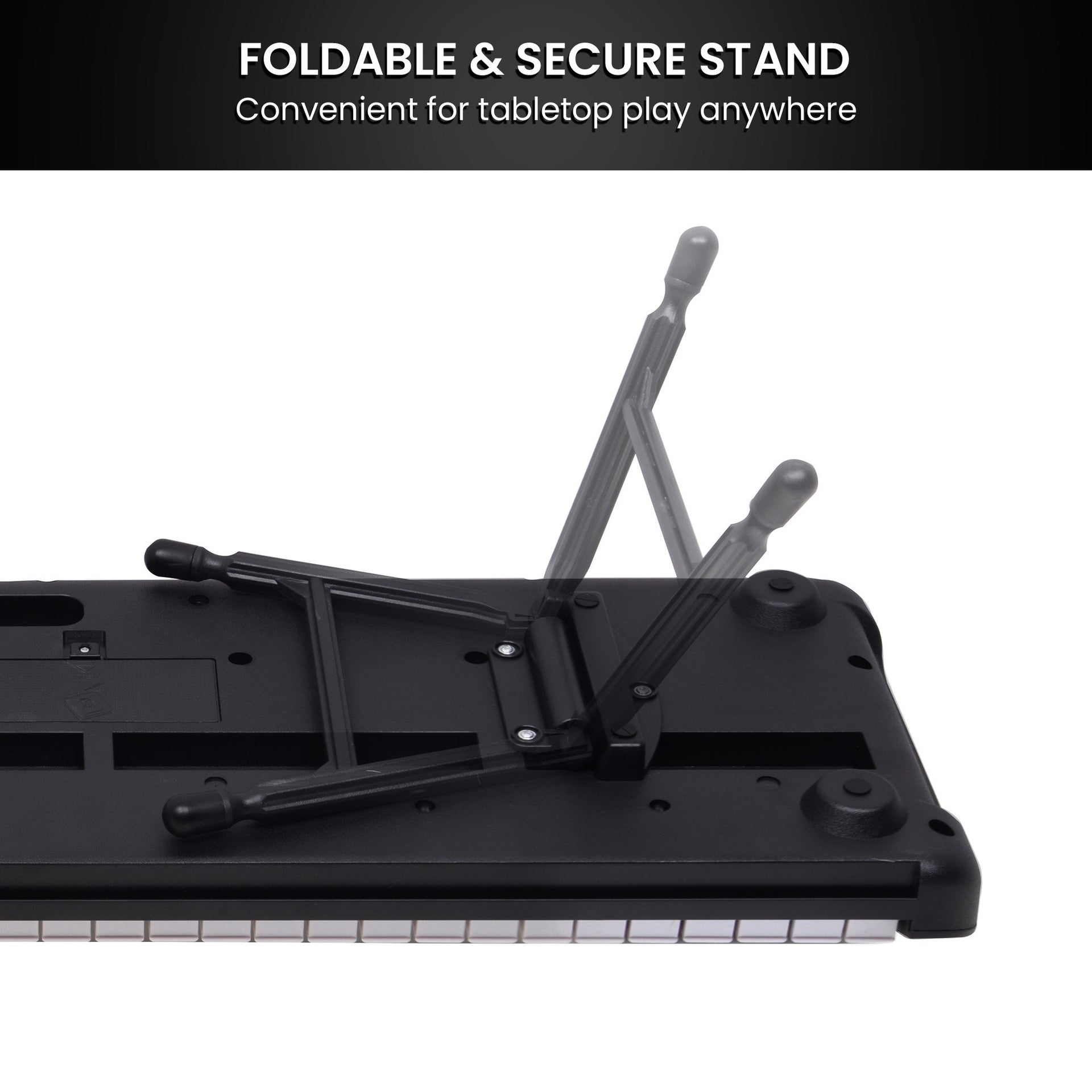 Karrera 61-Key Electronic Piano Keyboard with LED and Folding Stand in Black CHJ-SD1 Awezingly
