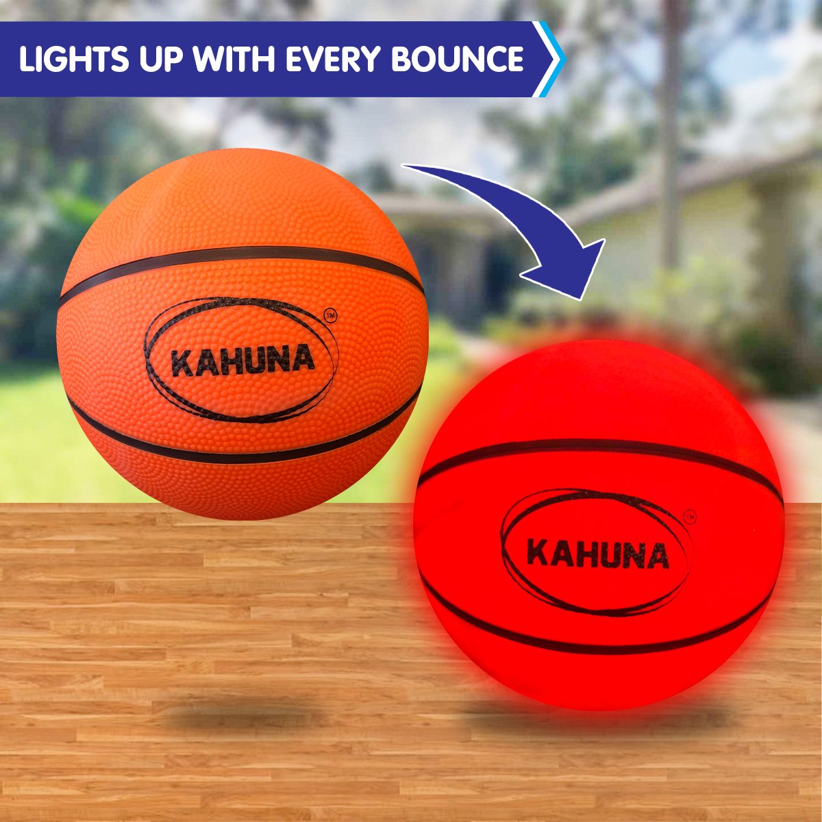 Kahuna Basketball L.e.d Glow Light Up Trampoline Ball Kahuna