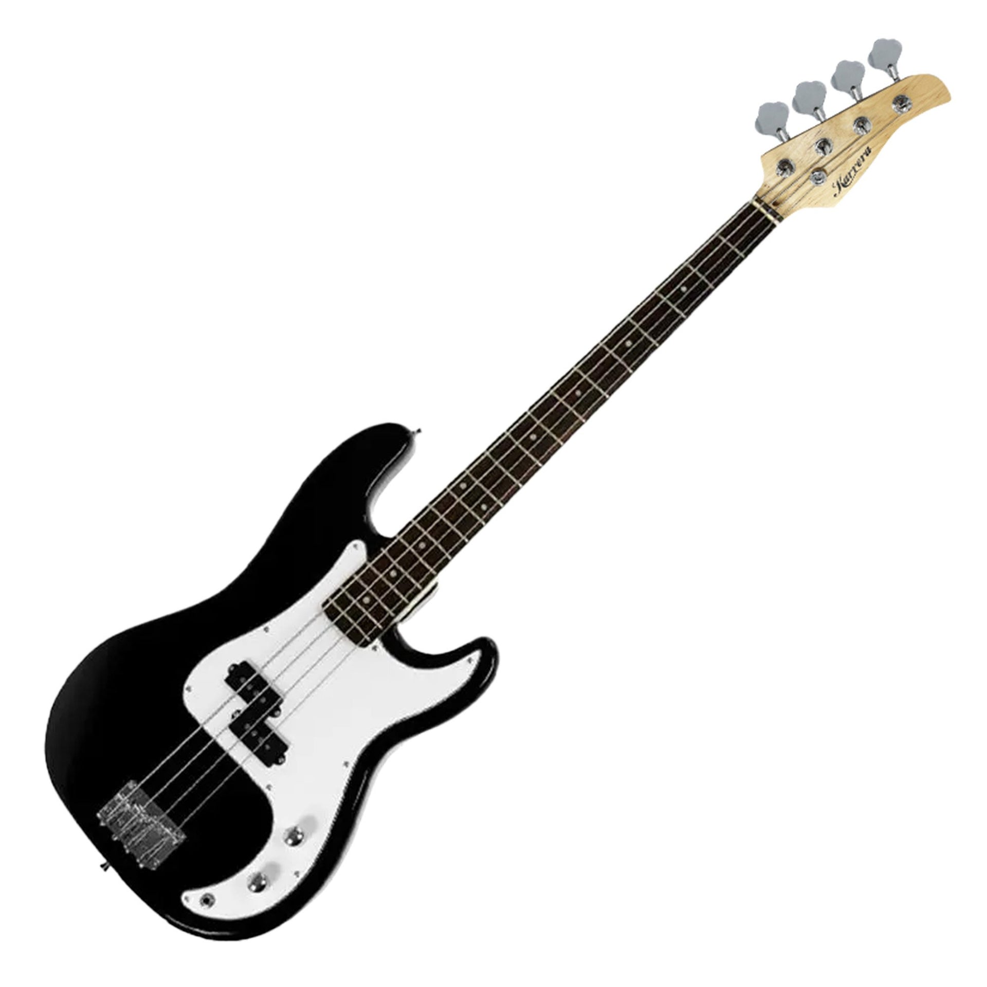 Karrera 39in Electric Guitar Bass Tuner Music 4-String Instrument Full Size Black Karrera