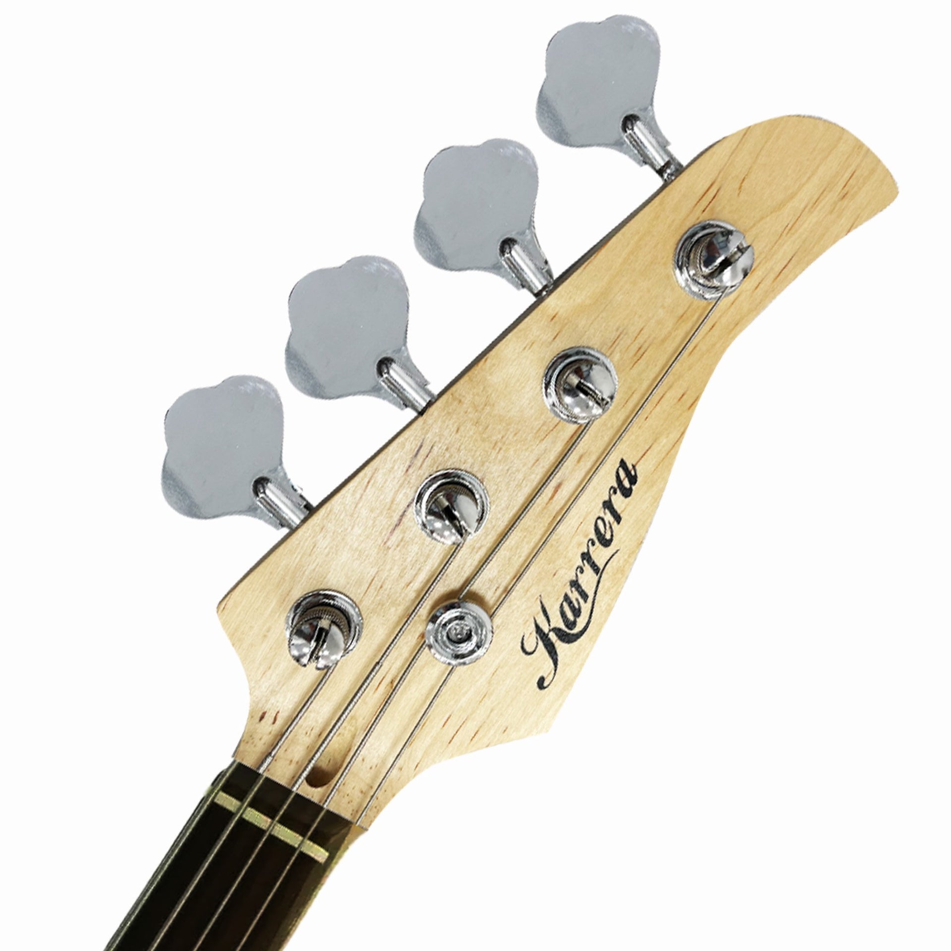 Karrera 39in Electric Guitar Bass Tuner Music 4-String Instrument Full Size Black Karrera