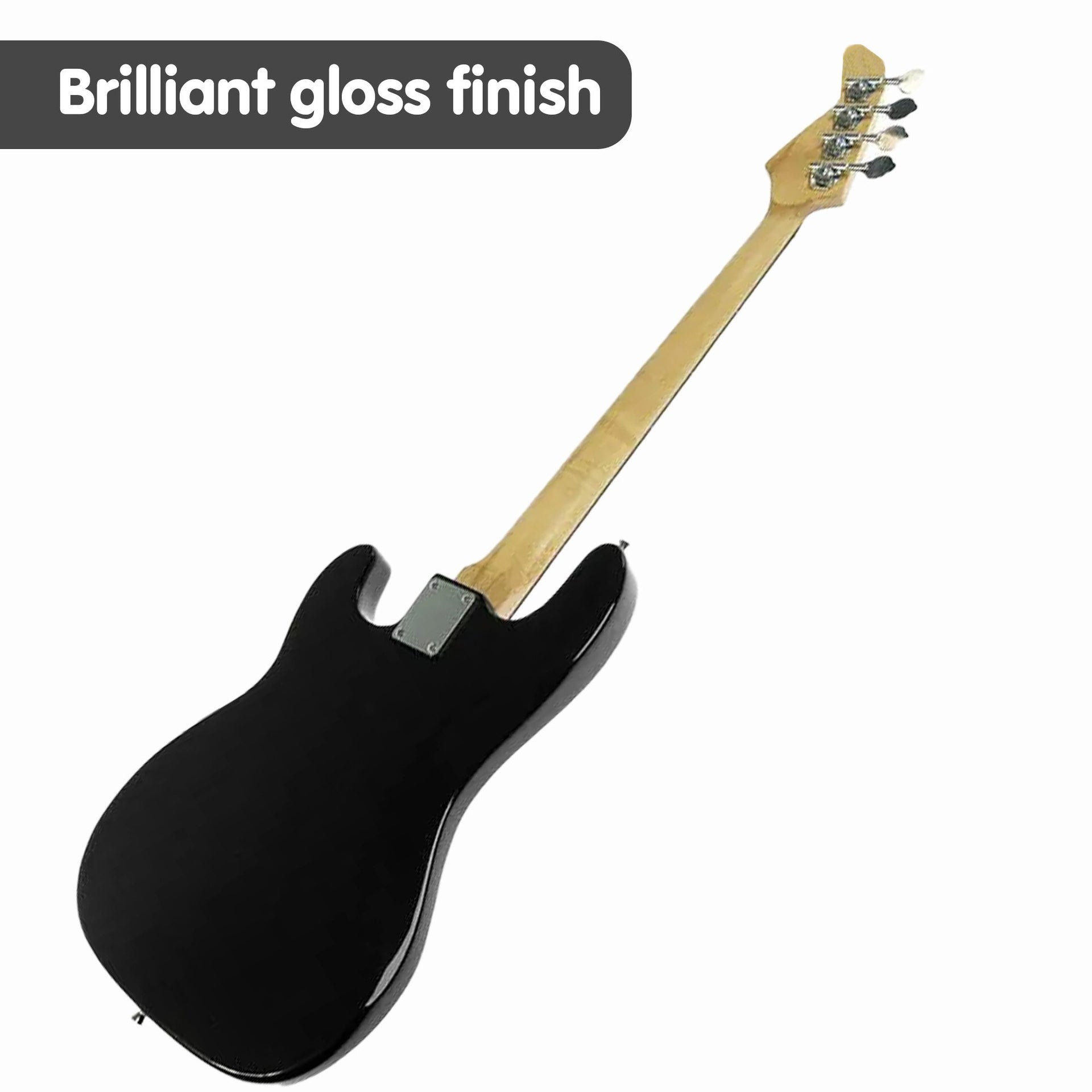 Karrera 39in Electric Guitar Bass Tuner Music 4-String Instrument Full Size Black Karrera