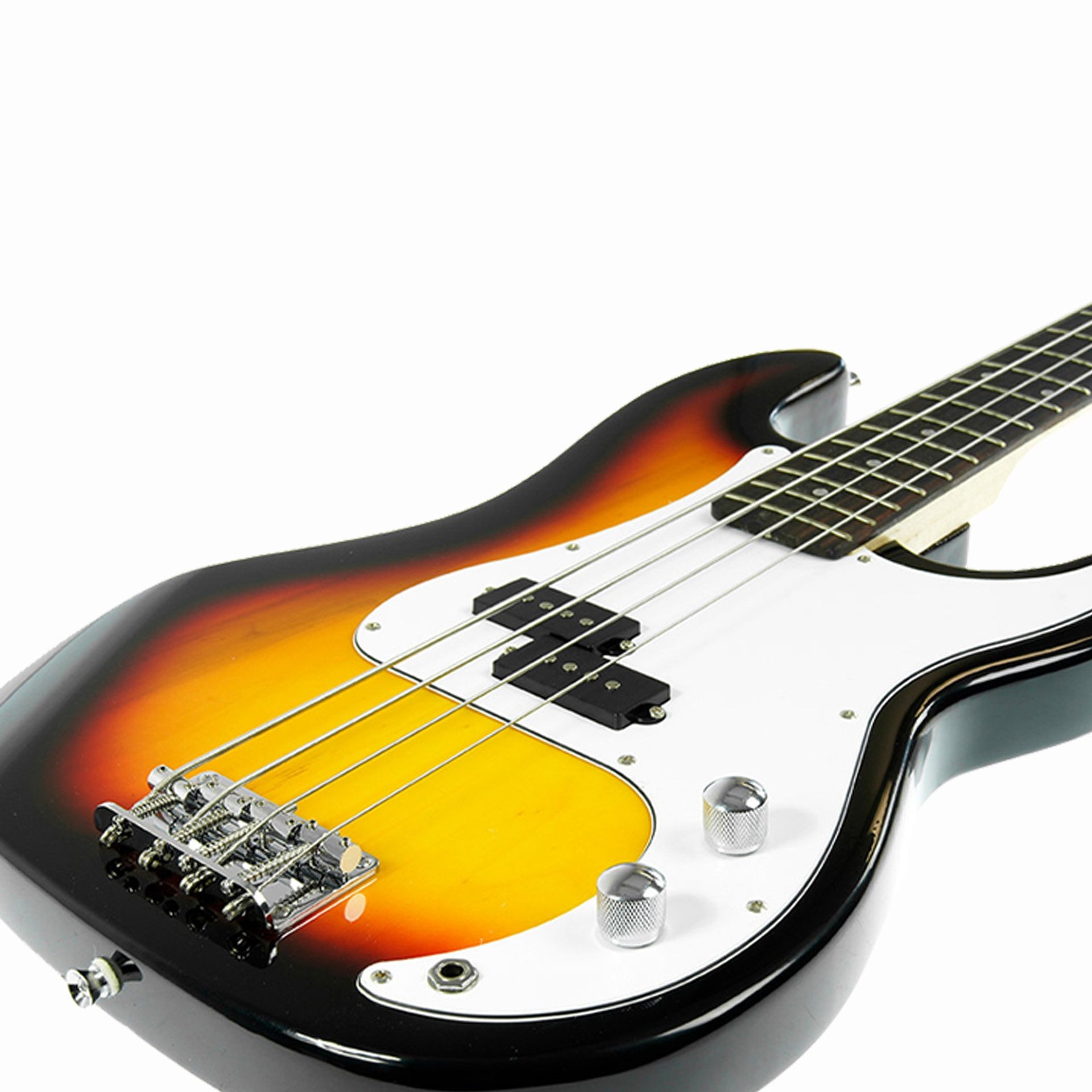 Karrera 39in Electric Guitar Bass Tuner Music 4-String Instrument Full Size Sunburst Karrera