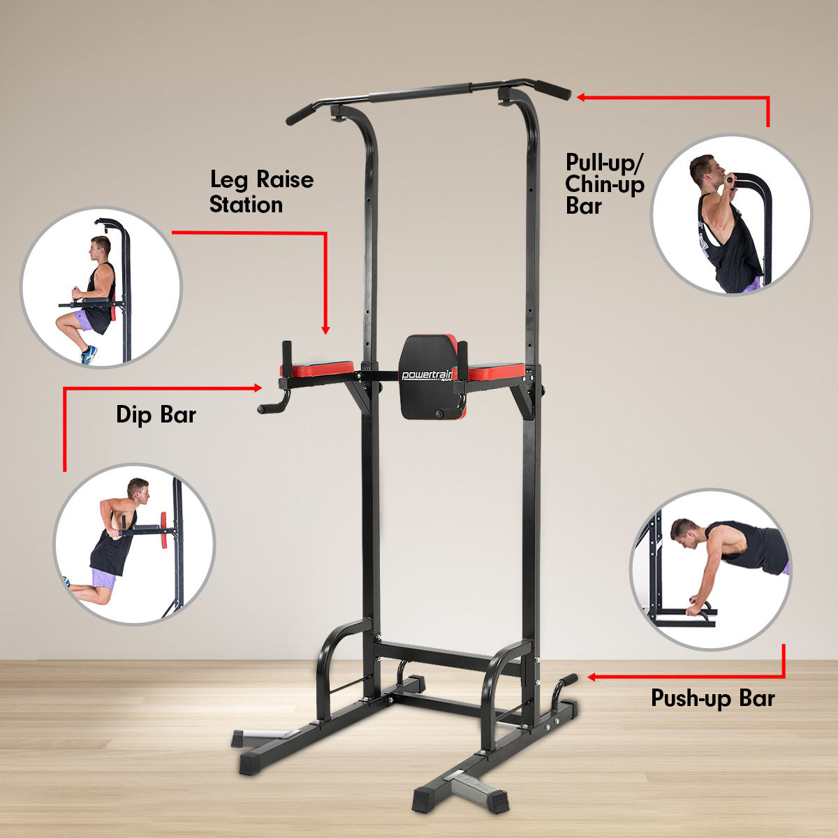 Powertrain Multi Station For Chin Ups Pull Ups And Dips Powertrain