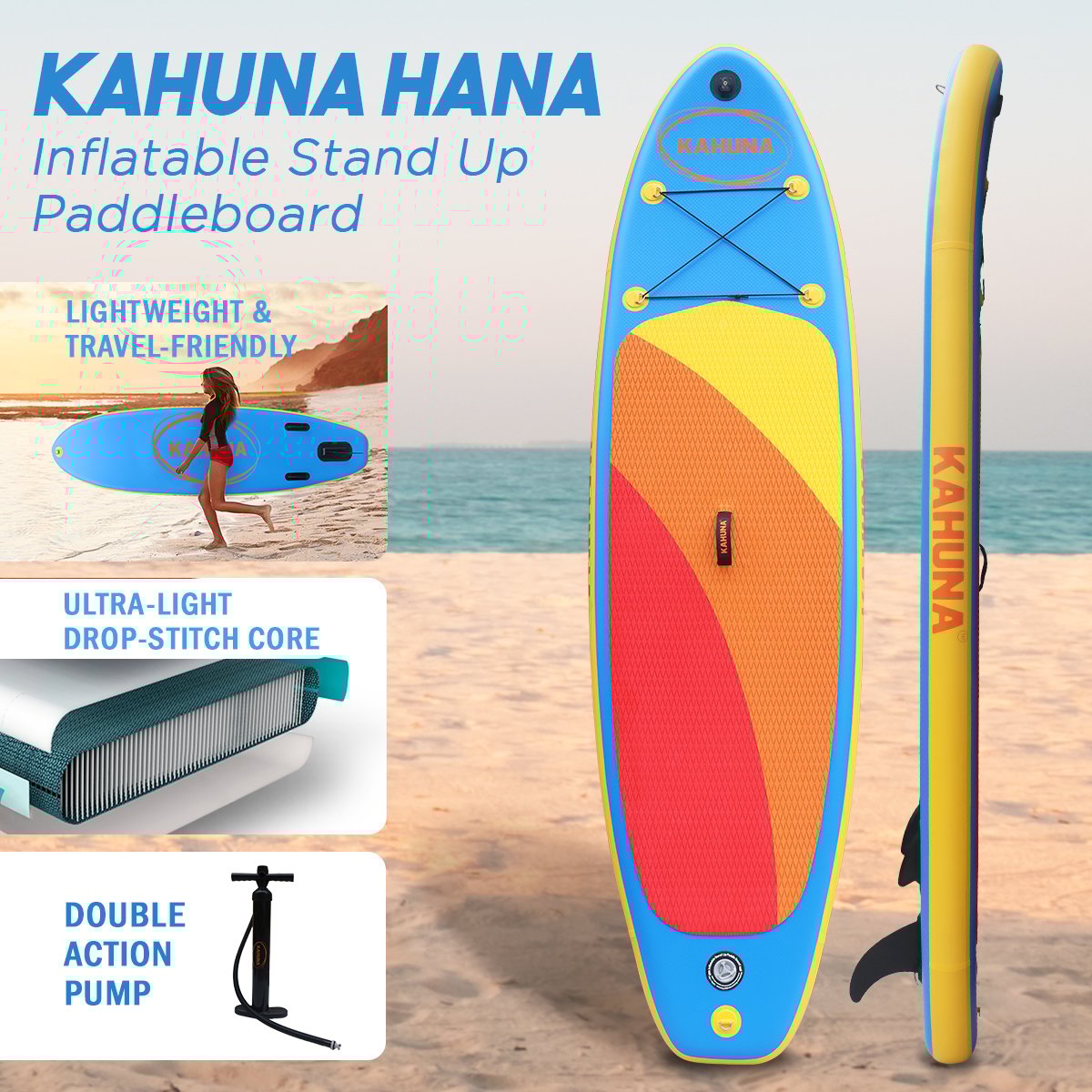 Kahuna Hana Inflatable Stand Up Paddle Board 10FT w/ iSUP Accessories Kahuna