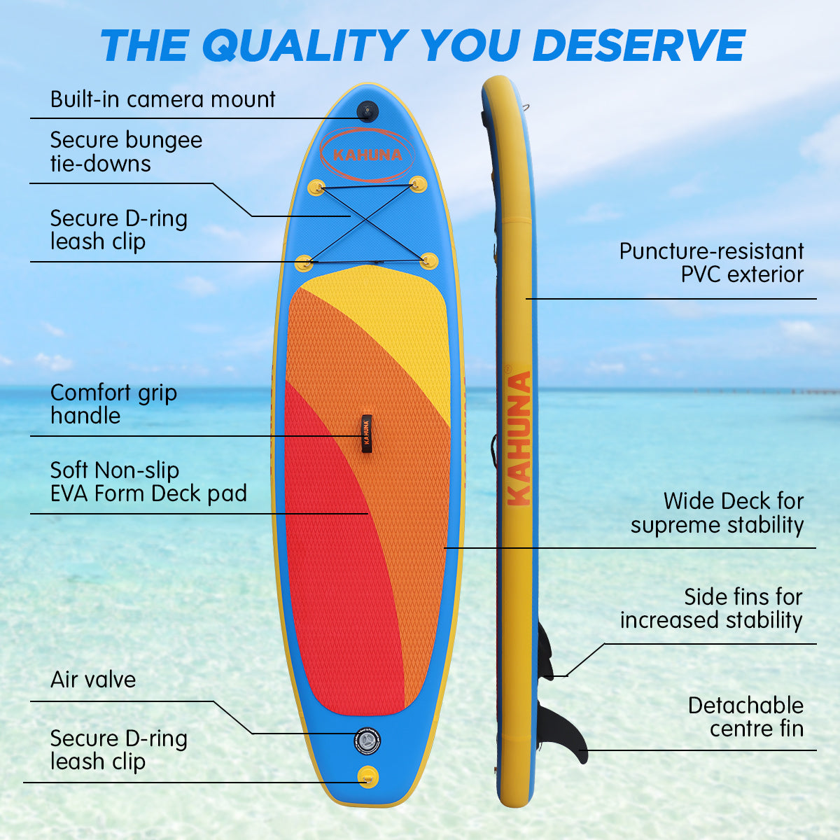 Kahuna Hana Inflatable Stand Up Paddle Board 10FT w/ iSUP Accessories Kahuna