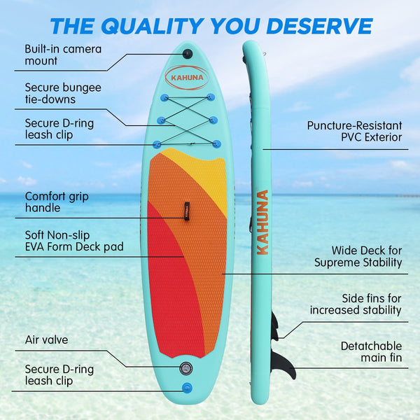 Kahuna Hana Inflatable Stand Up Paddle Board 10ft6in iSUP Accessories Kahuna