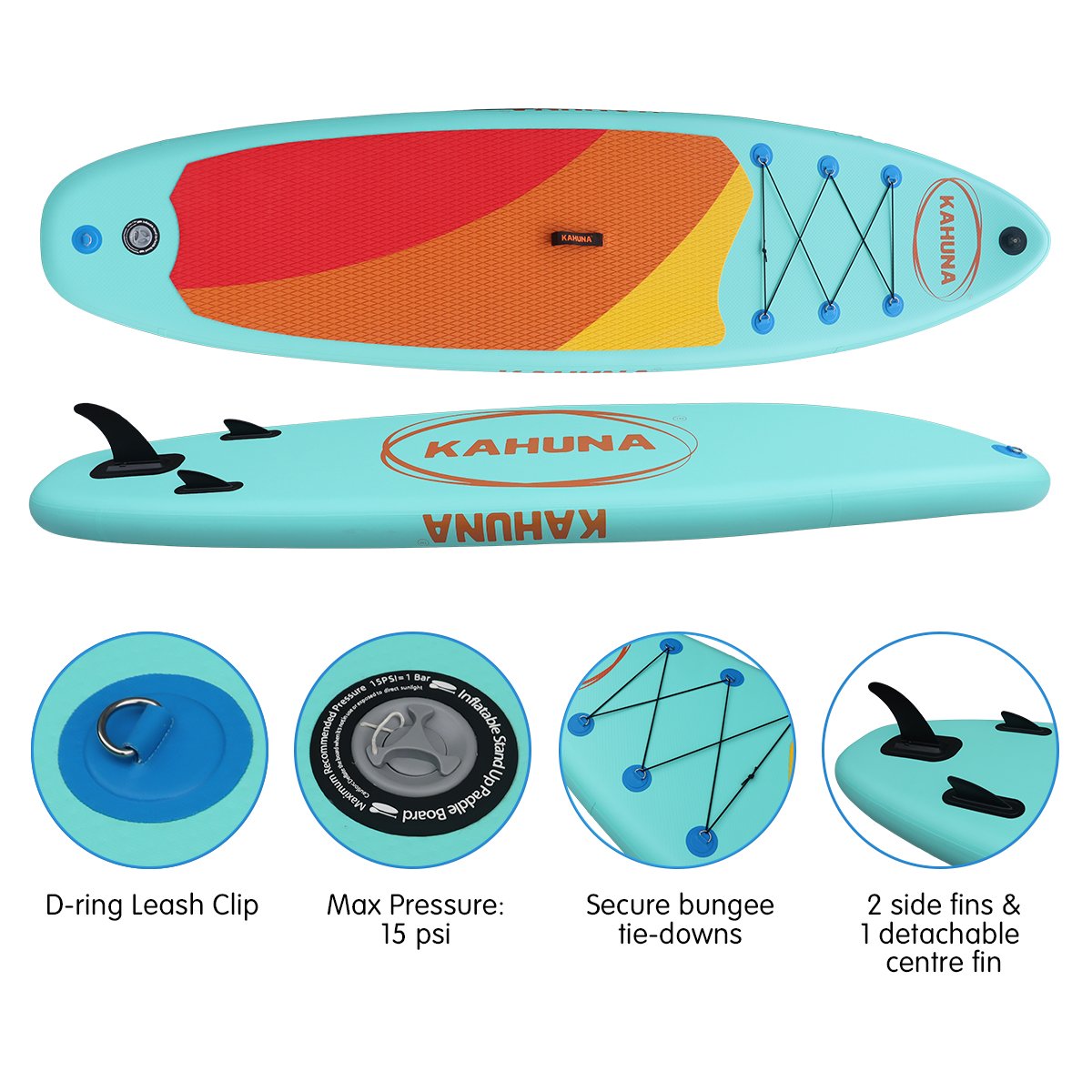 Kahuna Hana Inflatable Stand Up Paddle Board 10ft6in iSUP Accessories Kahuna