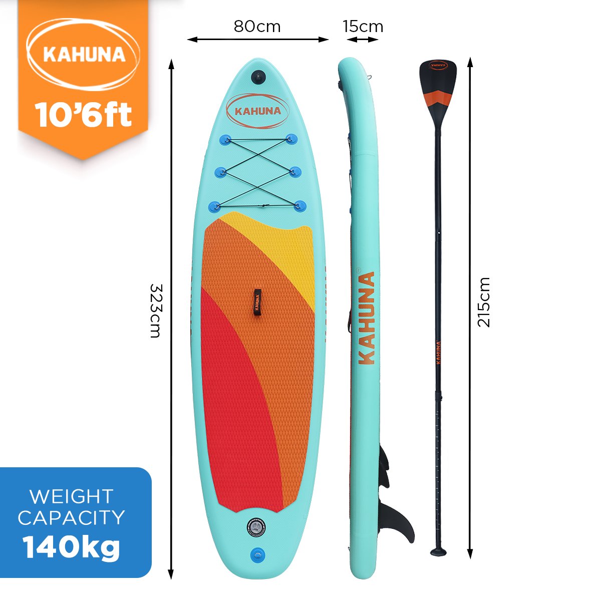 Kahuna Hana Inflatable Stand Up Paddle Board 10ft6in iSUP Accessories Kahuna