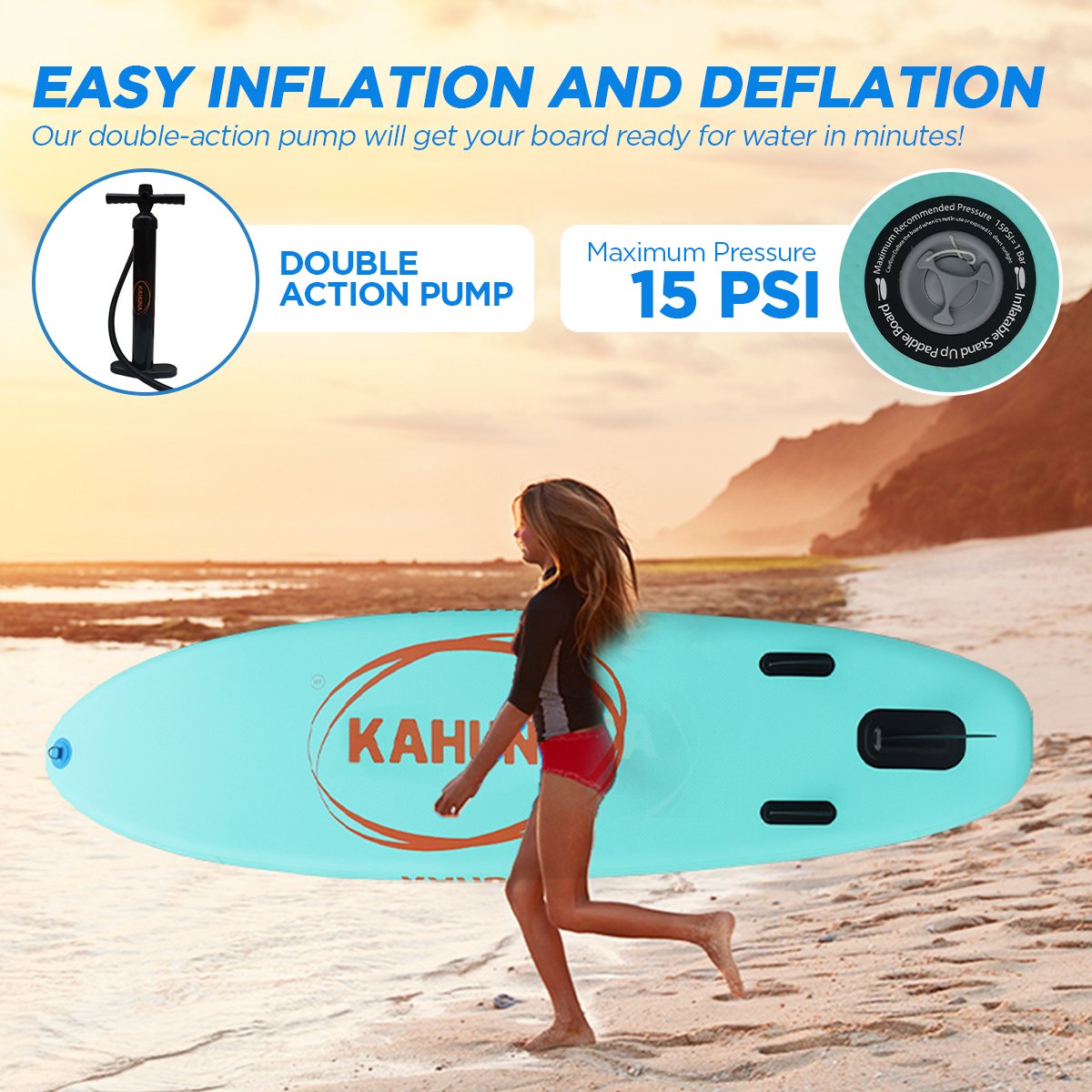 Kahuna Hana Inflatable Stand Up Paddle Board 10ft6in iSUP Accessories Kahuna