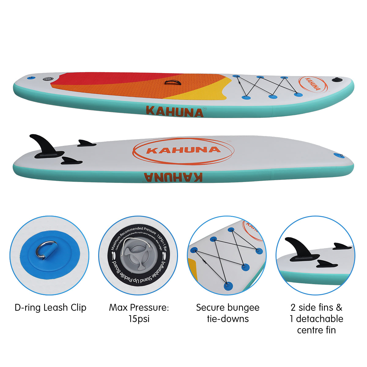 Kahuna Hana Inflatable Stand Up Paddle Board 11FT SUP Paddleboard Kahuna