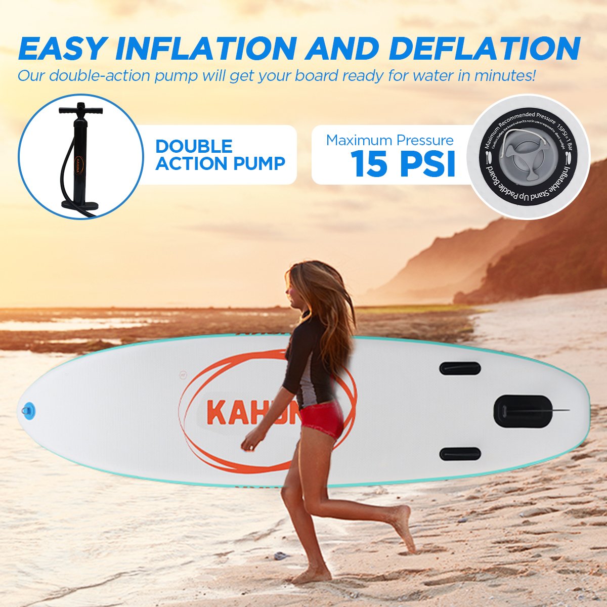 Kahuna Hana Inflatable Stand Up Paddle Board 11FT SUP Paddleboard Kahuna