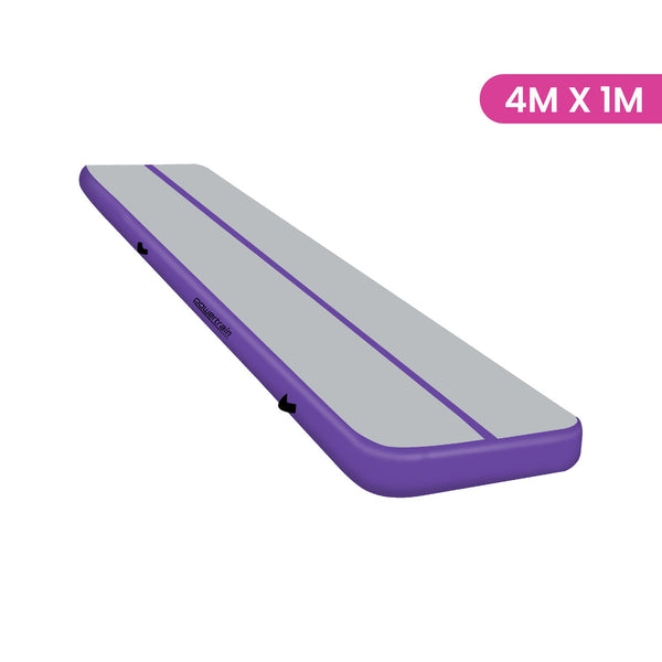 Powertrain Airtrack 20cm Thick 4m x 1m Inflatable Gymnastics Tumbling Mat Air Track - Purple Powertrain